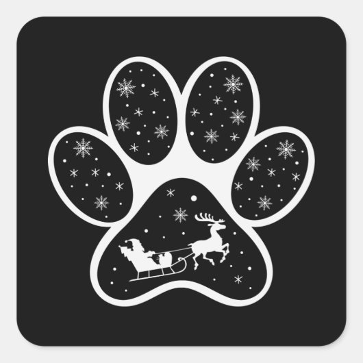 Santa Claus Dog schildert kerstcadeautjes kostuums Vierkante Sticker (Voorkant)