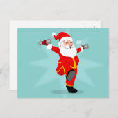 Santa Claus doing fitness exercises Briefkaart (Voorkant / Achterkant)
