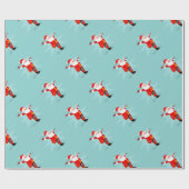 Santa Claus doing fitness exercises Cadeaupapier (Vlak)