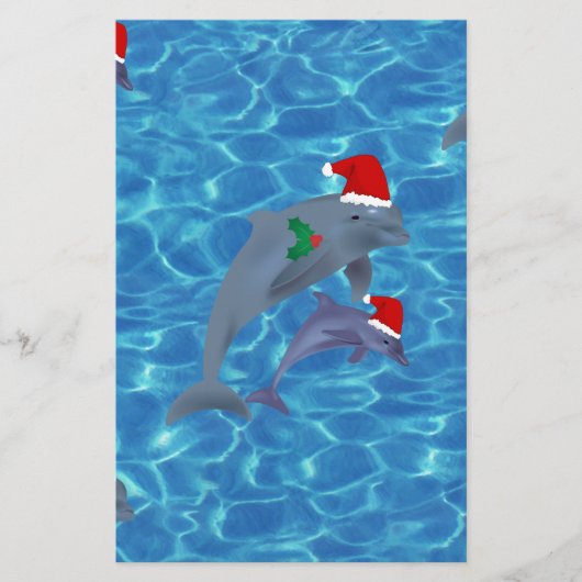 santa claus dolphins briefpapier (Voorkant)