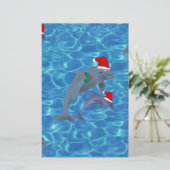 santa claus dolphins briefpapier (Staand voorkant)