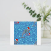santa claus dolphins feestdagenkaart (Staand voorkant)