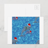 santa claus dolphins feestdagenkaart (Voorkant / Achterkant)
