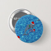 santa claus dolphins ronde button 5,7 cm (Voorkant /achterkant)