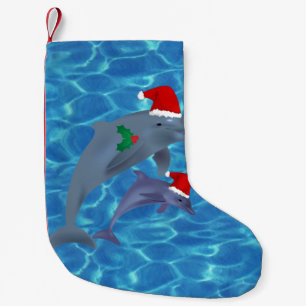 santa claus dolphins stocking kleine kerstsok