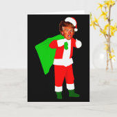Santa Claus Donald Trump Funny Christma Ugly Xmas  Kaart (Gele Bloem)