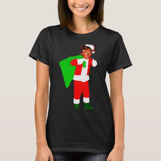 Santa Claus Donald Trump Funny Christma Ugly Xmas  T-shirt (Voorkant)