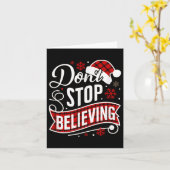 Santa Claus Don't Stop Believing Christmas Letter  Kaart (Gele Bloem)