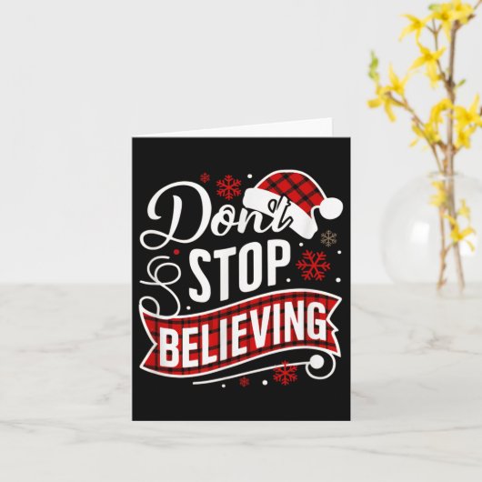 Santa Claus Don't Stop Believing Christmas Letter  Kaart (Gele Bloem)