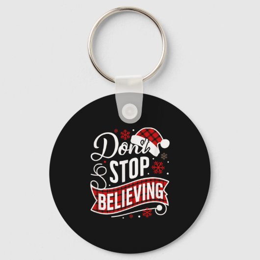 Santa Claus Don't Stop Believing Christmas Letter  Sleutelhanger (Voorkant)