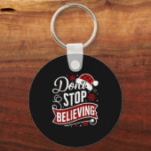 Santa Claus Don't Stop Believing Christmas Letter  Sleutelhanger (Voorkant)
