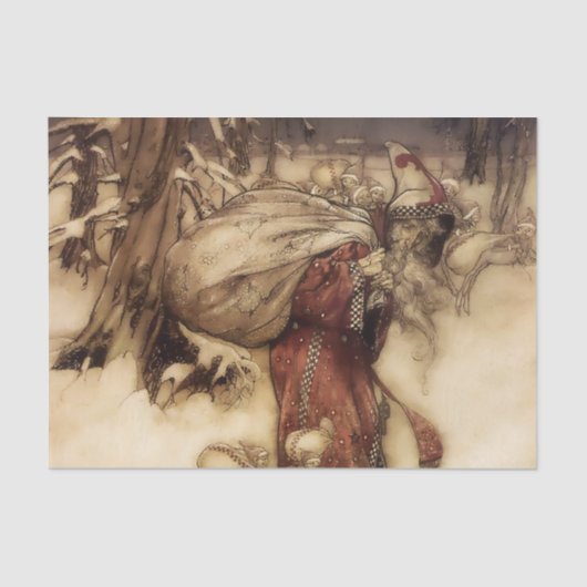 "Santa Claus" door Arthur Rackham Tissuepapier (Voorkant)