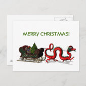 Santa Claus Dragon Feestdagenkaart (Voorkant / Achterkant)