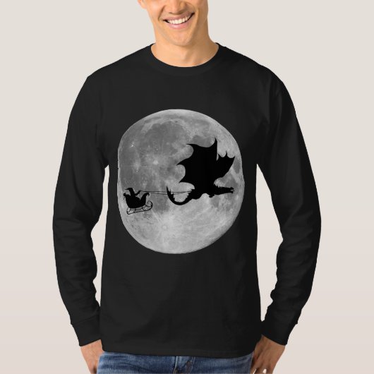 Santa Claus Dragon Rider Sleigh Ride T-shirt (Voorkant)