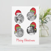Santa Claus Elf-kerstfotokaart Multifoto Feestdagenkaart (Staand voorkant)