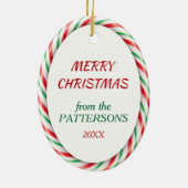 Santa Claus Elf kerstSnoep Stripe Ornament (Achterkant)