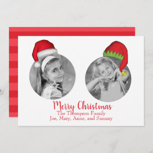 Santa Claus Elf Whimsical Jolly Fun Multi Photo Feestdagenkaart