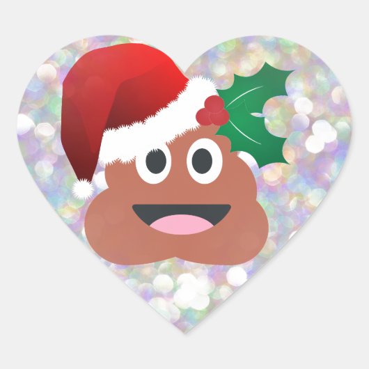 santa claus emoji hart sticker (Voorkant)