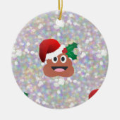 santa claus emoji keramisch ornament (Voorkant)