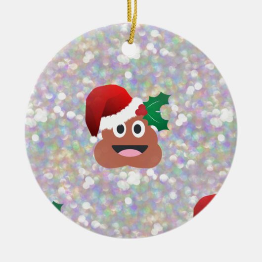 santa claus emoji keramisch ornament (Voorkant)