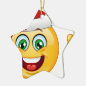 santa claus emoji keramisch ornament (Links)