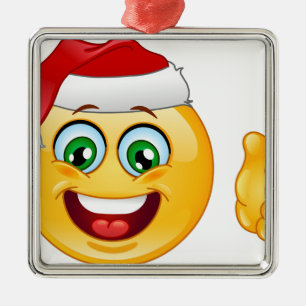 santa claus emoji metalen ornament