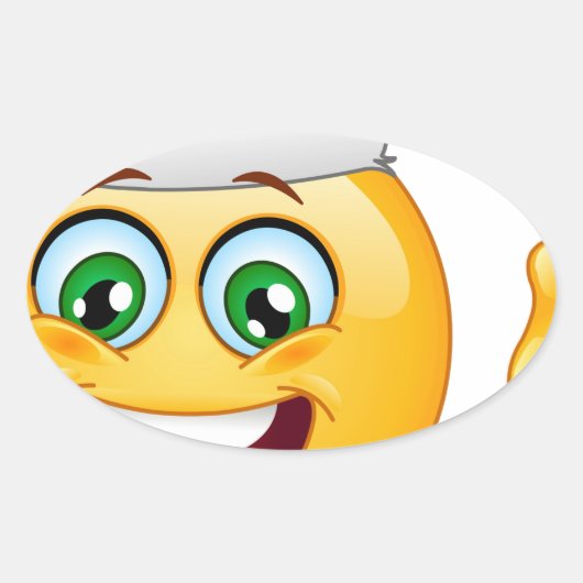 santa claus emoji ovale sticker (Voorkant)