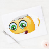 santa claus emoji ovale sticker (Envelop)