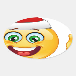 santa claus emoji ovale sticker