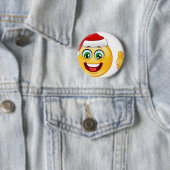 santa claus emoji ronde button 5,7 cm (In situ)