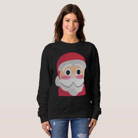 santa claus emoji womens sweatshirt (Voorkant volledig)
