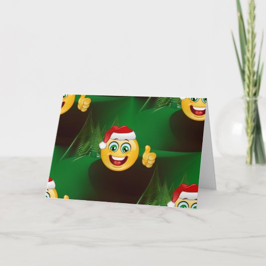 santa claus emojis feestdagen kaart (Voorkant)