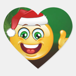 santa claus emojis hart sticker