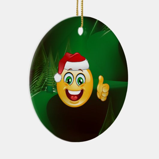 santa claus emojis keramisch ornament (Rechts)