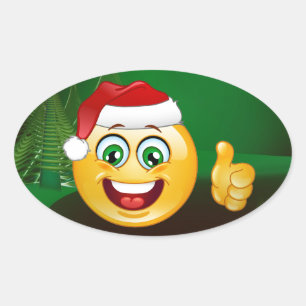 santa claus emojis ovale sticker