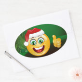 santa claus emojis ovale sticker (Envelop)