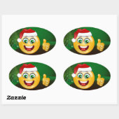 santa claus emojis ovale sticker (Vel)