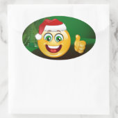 santa claus emojis ovale sticker (Tas)