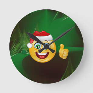 santa claus emojis ronde klok