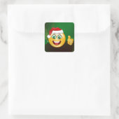 santa claus emojis vierkante sticker (Tas)