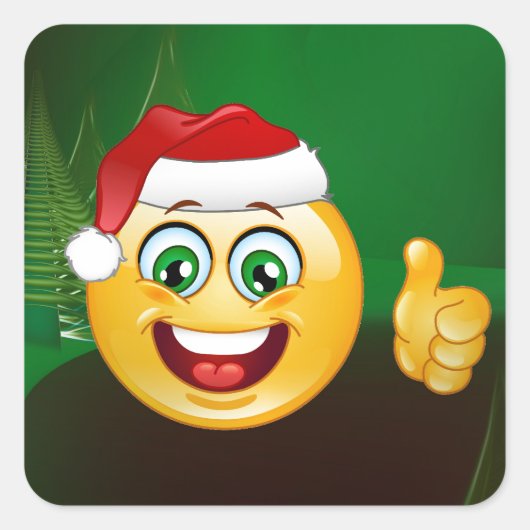 santa claus emojis vierkante sticker (Voorkant)
