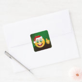 santa claus emojis vierkante sticker (Envelop)