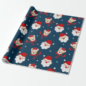 Santa Claus en Corgi Pattern Cadeaupapier (Uitgerold)