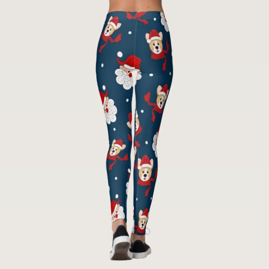 Santa Claus en Corgi Pattern Leggings (Achterkant)