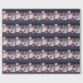 Santa Claus en Dachshunds Christma Wrapping Paper Cadeaupapier (Vlak)