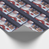 Santa Claus en Dachshunds Christma Wrapping Paper Cadeaupapier (Hoek)