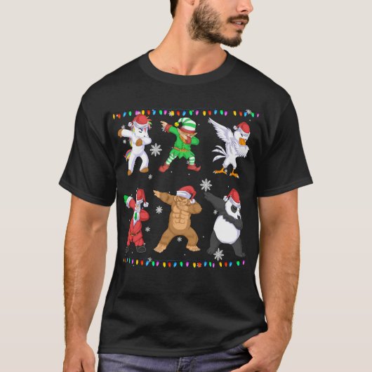 santa claus en elf en vrienden die kerst bablen t-shirt (Voorkant)