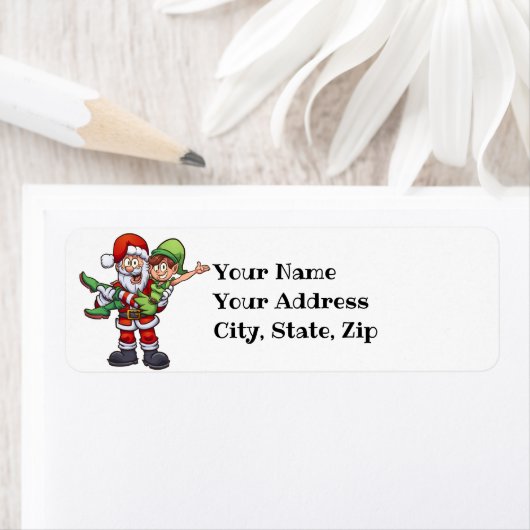 Santa Claus en Elf Etiket (Insitu)