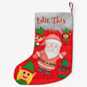 Santa Claus en Elf gezegde Hi schattige schattige  Kleine Kerstsok (Achterkant)