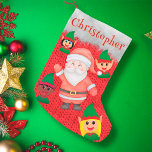 Santa Claus en Elf gezegde Hi schattige schattige  Kleine Kerstsok<br><div class="desc">Santa Claus en Elf gezegde Hi schattige schattige naam</div>